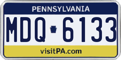 PA license plate MDQ6133