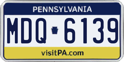 PA license plate MDQ6139