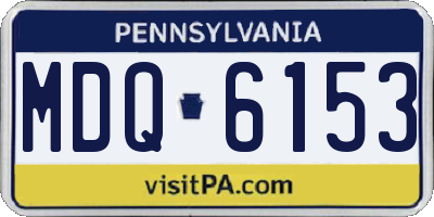 PA license plate MDQ6153