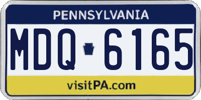 PA license plate MDQ6165