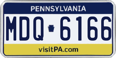PA license plate MDQ6166