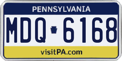 PA license plate MDQ6168