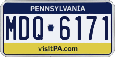 PA license plate MDQ6171