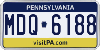 PA license plate MDQ6188