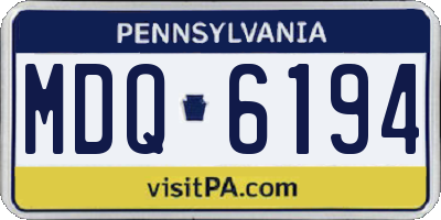 PA license plate MDQ6194