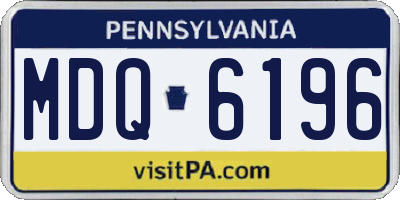 PA license plate MDQ6196