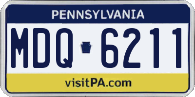PA license plate MDQ6211