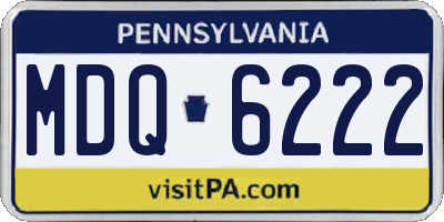 PA license plate MDQ6222