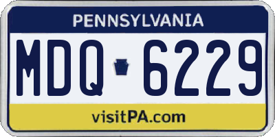 PA license plate MDQ6229
