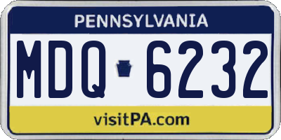 PA license plate MDQ6232
