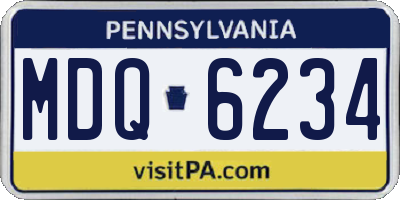 PA license plate MDQ6234