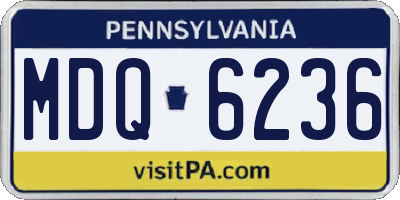 PA license plate MDQ6236
