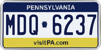 PA license plate MDQ6237