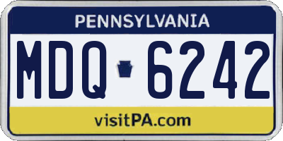 PA license plate MDQ6242