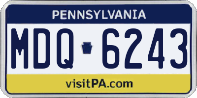 PA license plate MDQ6243