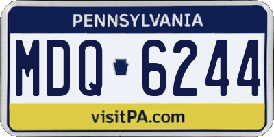 PA license plate MDQ6244