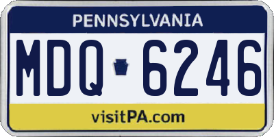 PA license plate MDQ6246