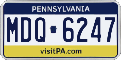 PA license plate MDQ6247