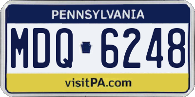 PA license plate MDQ6248