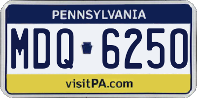 PA license plate MDQ6250