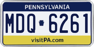 PA license plate MDQ6261