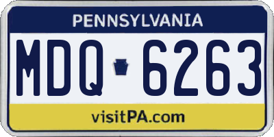 PA license plate MDQ6263