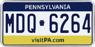 PA license plate MDQ6264