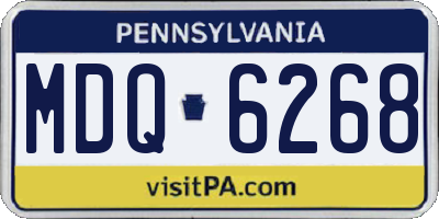 PA license plate MDQ6268