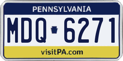 PA license plate MDQ6271