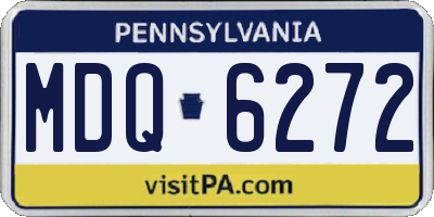 PA license plate MDQ6272