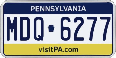 PA license plate MDQ6277