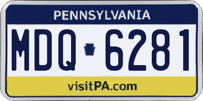 PA license plate MDQ6281