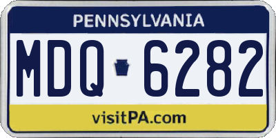 PA license plate MDQ6282