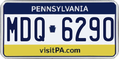 PA license plate MDQ6290