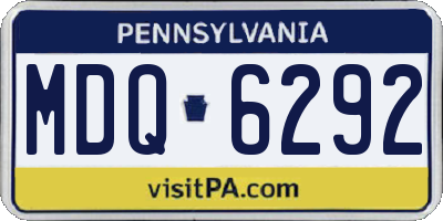 PA license plate MDQ6292