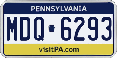 PA license plate MDQ6293