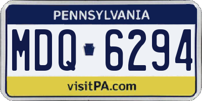 PA license plate MDQ6294