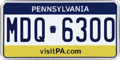 PA license plate MDQ6300