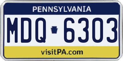 PA license plate MDQ6303
