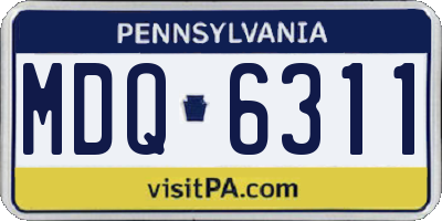 PA license plate MDQ6311
