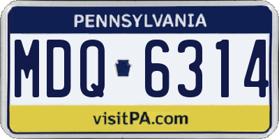 PA license plate MDQ6314
