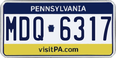 PA license plate MDQ6317