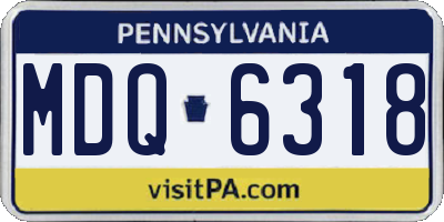 PA license plate MDQ6318
