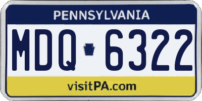 PA license plate MDQ6322