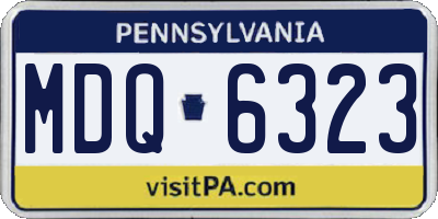 PA license plate MDQ6323
