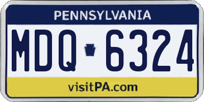 PA license plate MDQ6324