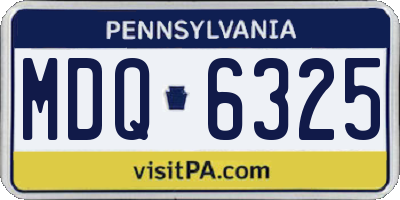 PA license plate MDQ6325