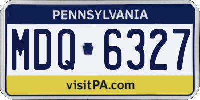 PA license plate MDQ6327