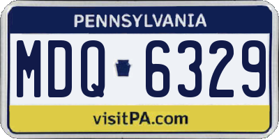 PA license plate MDQ6329