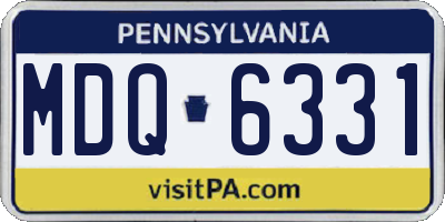 PA license plate MDQ6331